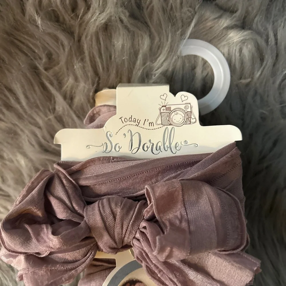 So Dorable Baby Headwrap & Swaddle 2 Piece Set Purple Size 0-6 Months Super Soft
